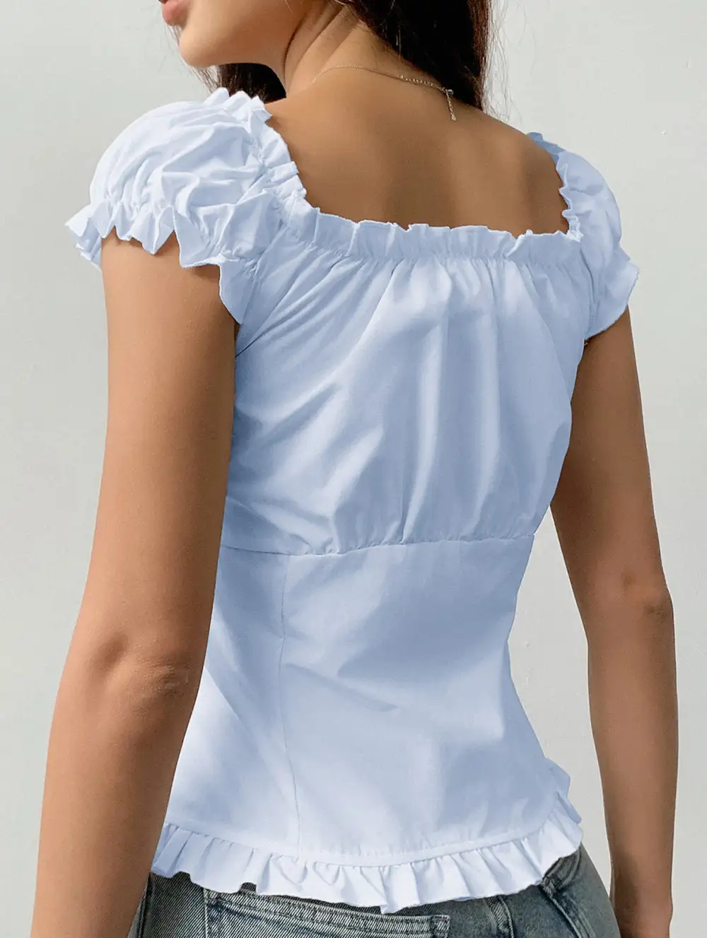 Short Sleeve Ruffled Vest