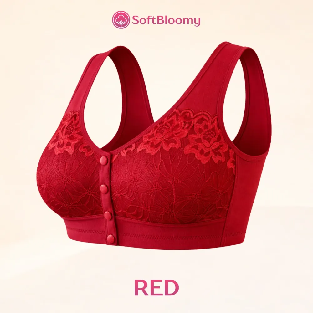 Easy-On Front Closure Cotton Comfort Shaping Bra for Seniors