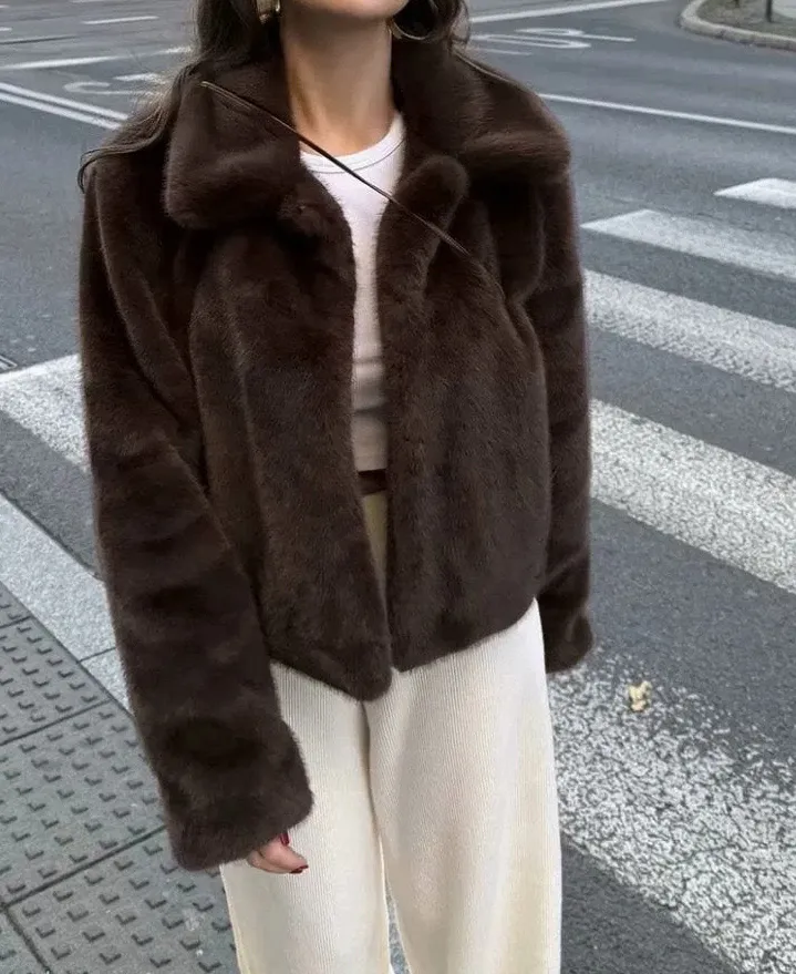 Plush Cropped Classic Jacket