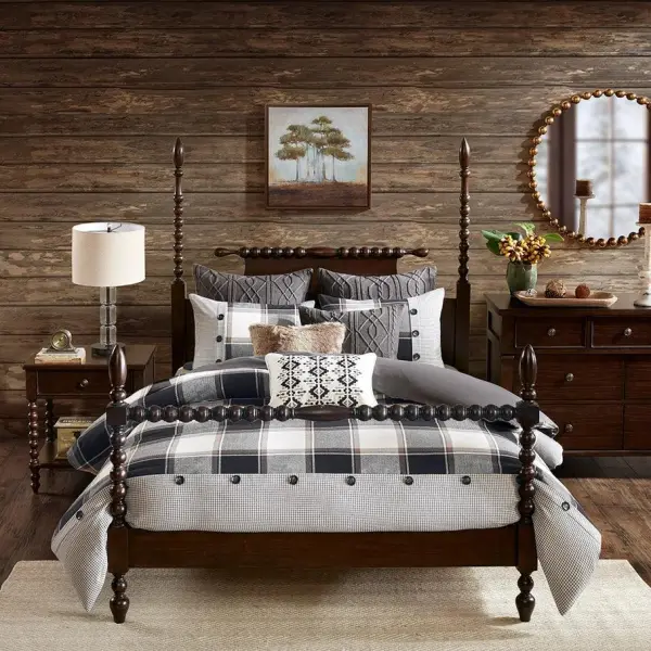 Faux Fur Embroidered Duvet Set