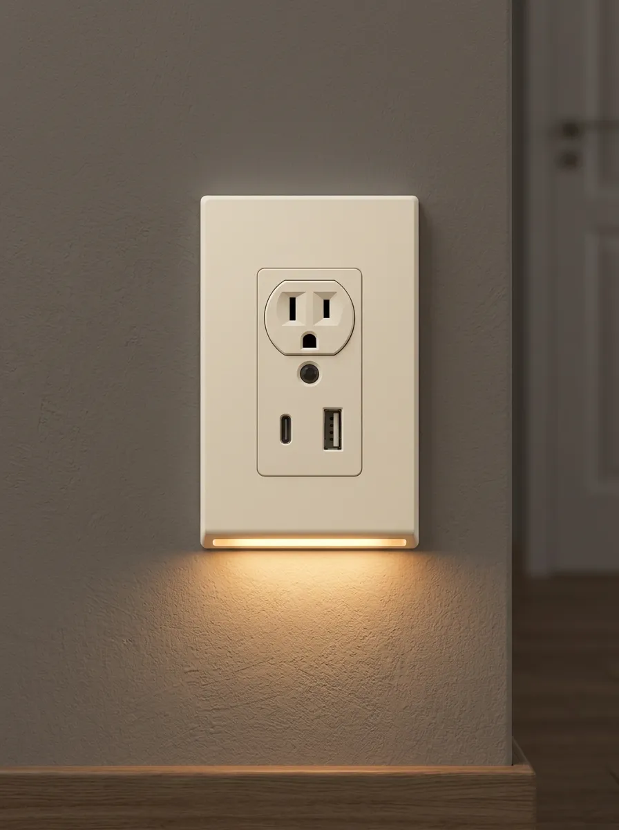 Night Light Warm Glow Sensor Printed LED Outlet Cover