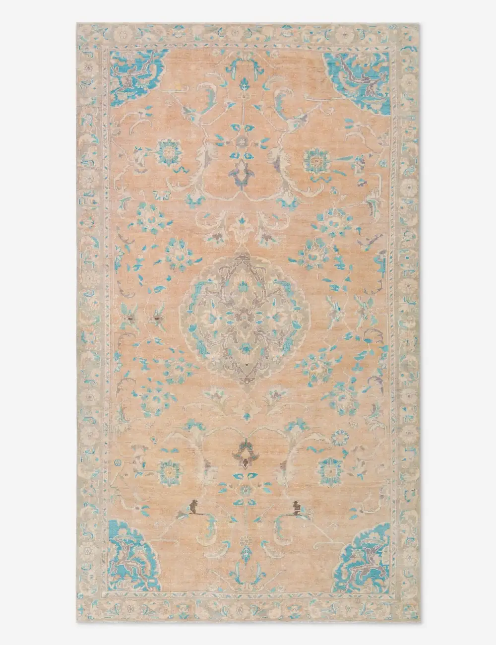 Warm Vintage Inspired Handcrafted Turkish Inspired Hand Knotted Wool Area Rug