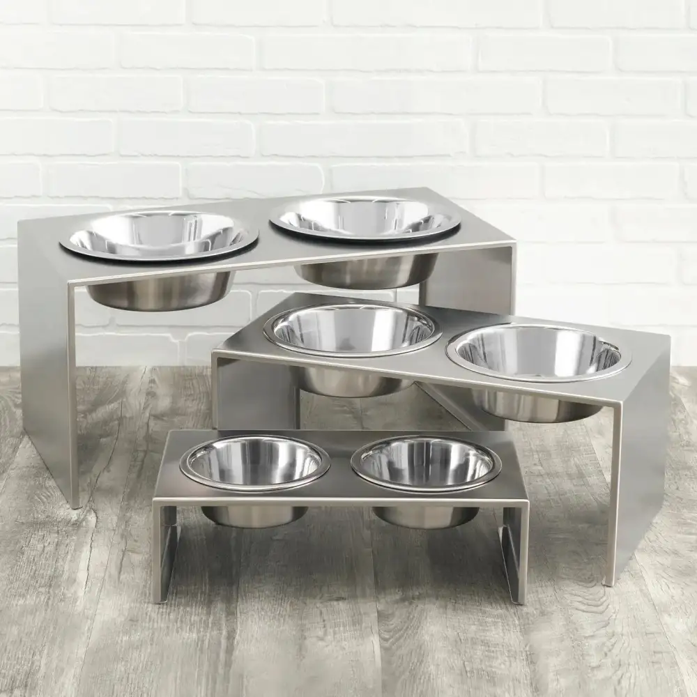 Raised Double Streamlined Versatile Pet Bowl