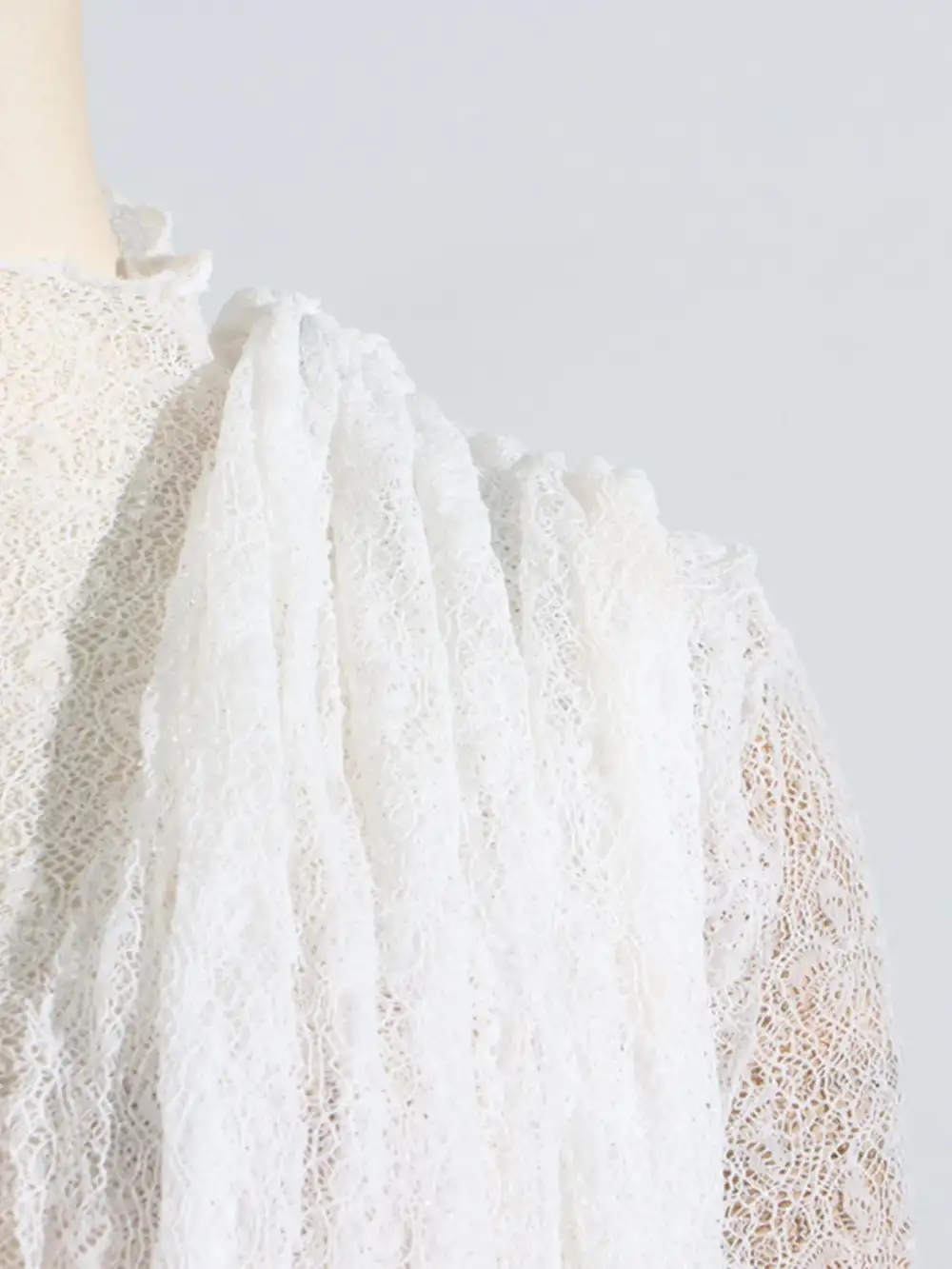 Structured Shape Lace Ruffle Mini Dress