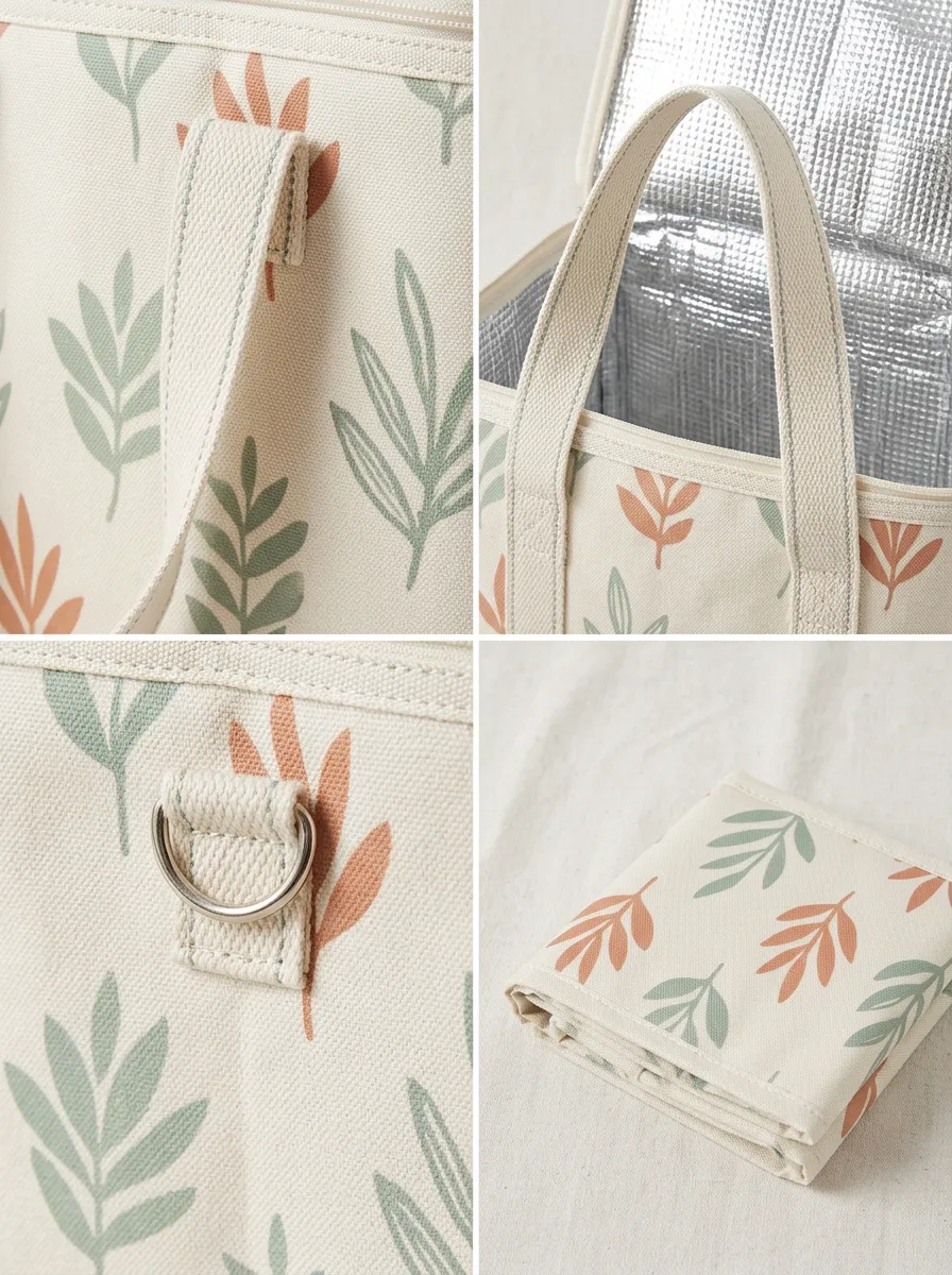 Botanical Nature Lover Leaf Printed Insulated Lunch Bag