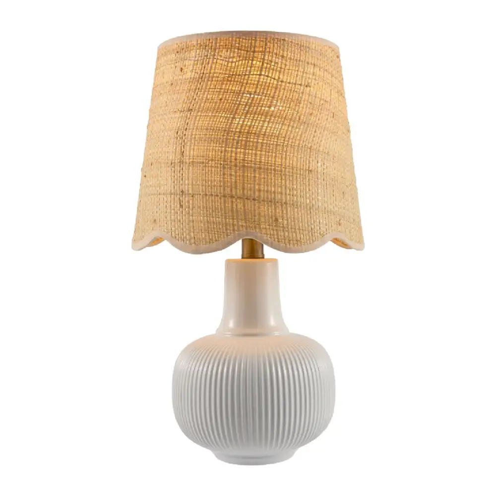 Scalloped Jute Table Lamp