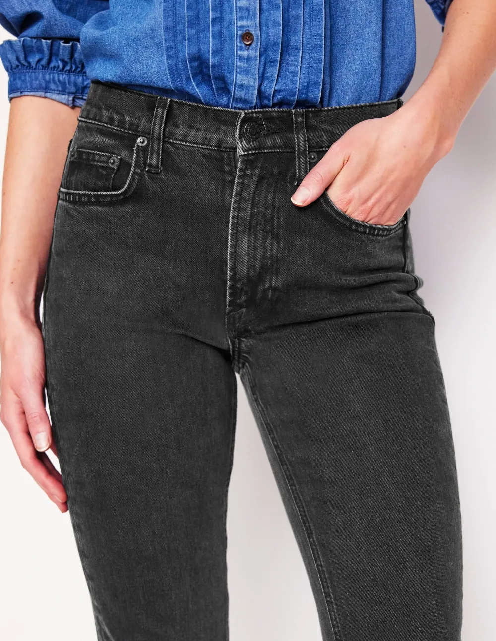 Washed Black Girlfriend Jeans