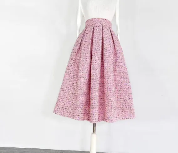 Structured Movement Everyday Casual Wool Skirt