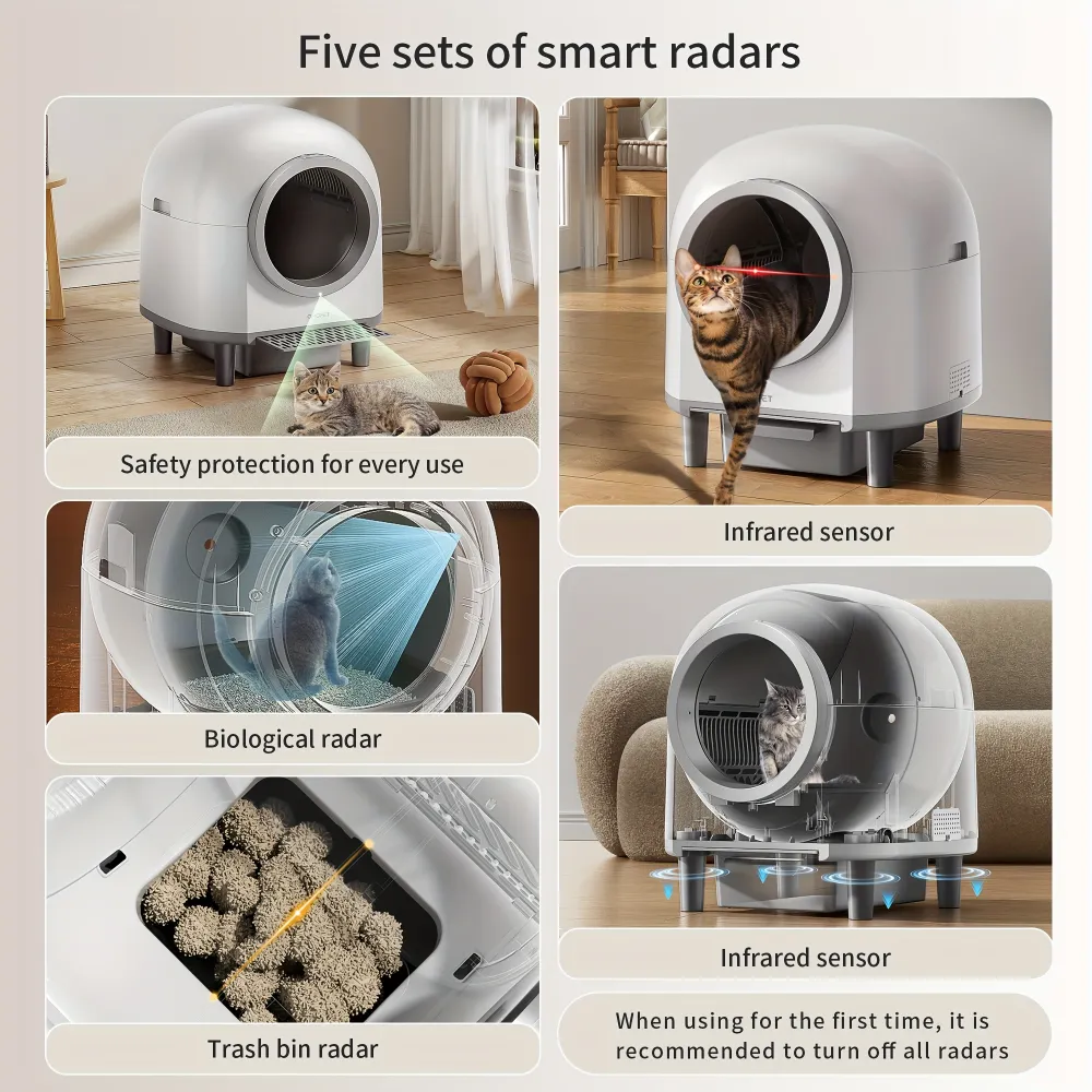 Smart Automatic Cat Litter Box with App Control, Cat Essential for Hands-Free Litter Management