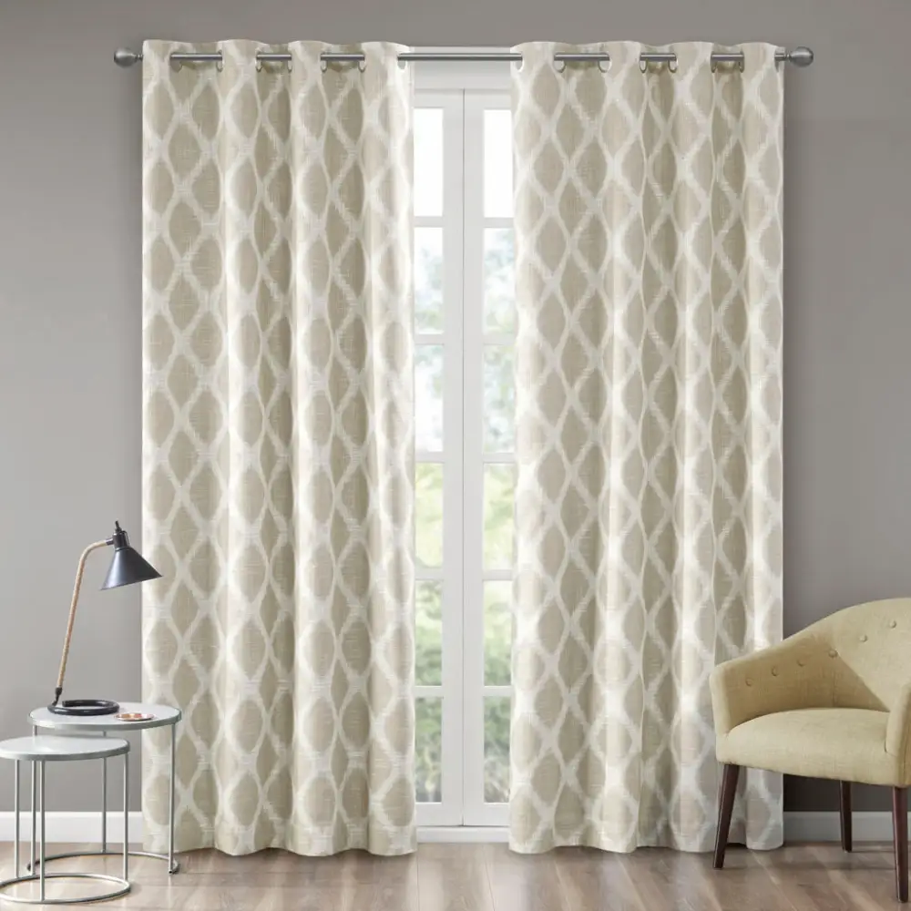 Refined Blackout Polyester Ikat Grommet Curtain Panel