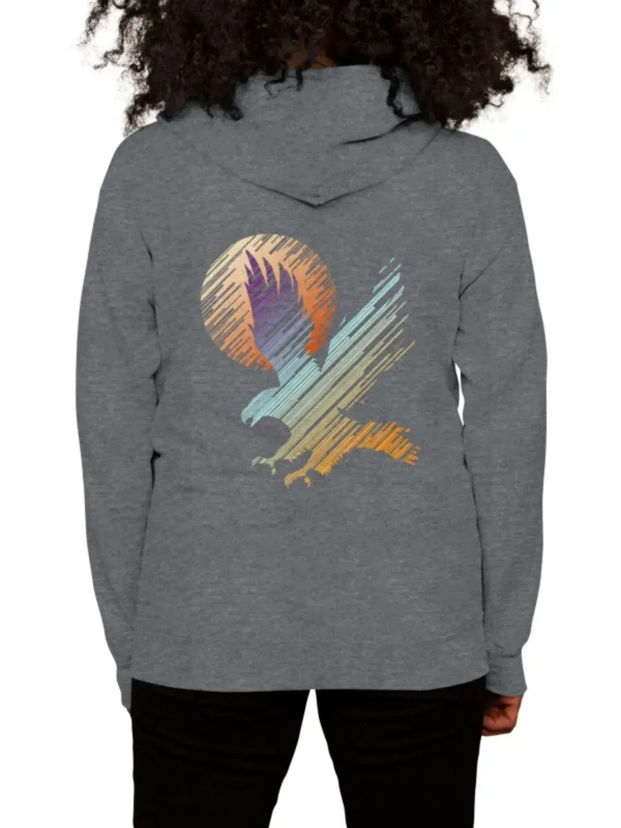 Geometric Eagle Sunset Hoodie