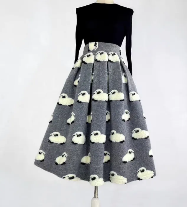 Versatile Simple Everyday Casual Wool Skirt