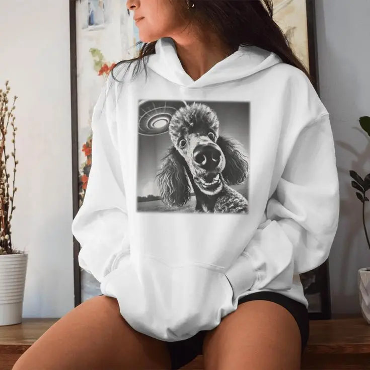 Vintage Poodle Selfie Women Hoodie