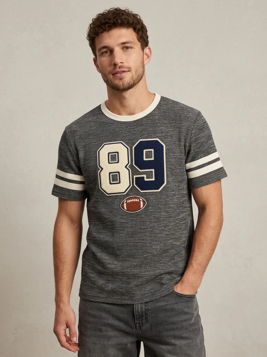 Men's American Football Sports 89 Number Printed T-shirt