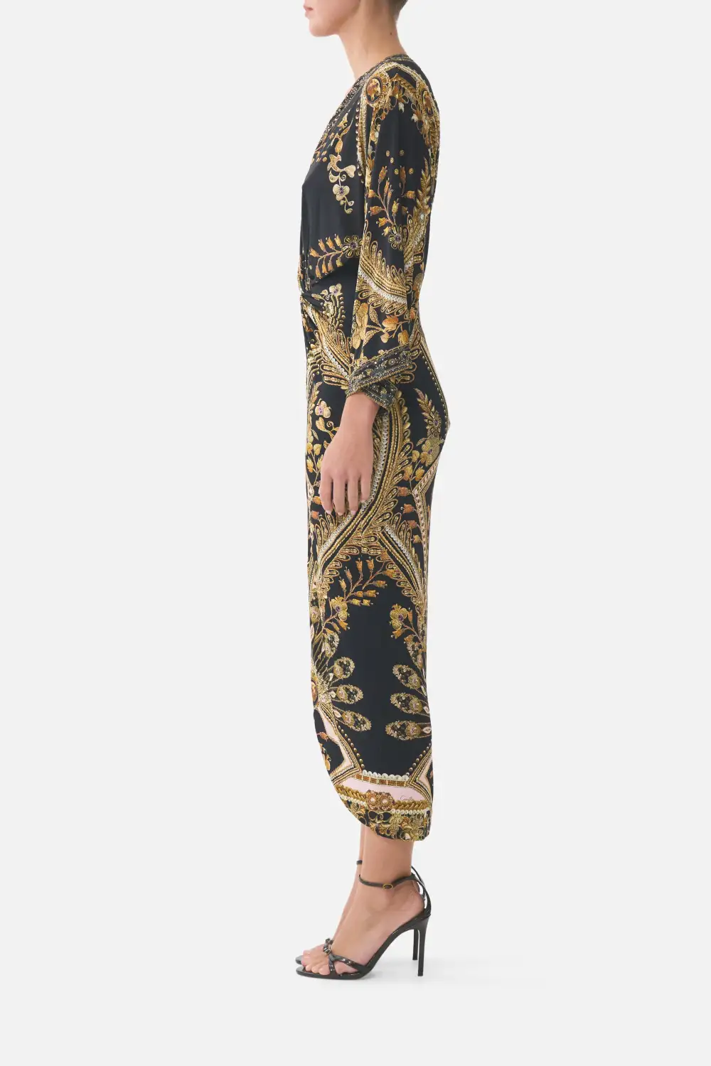 Long Split Front Twist Dress