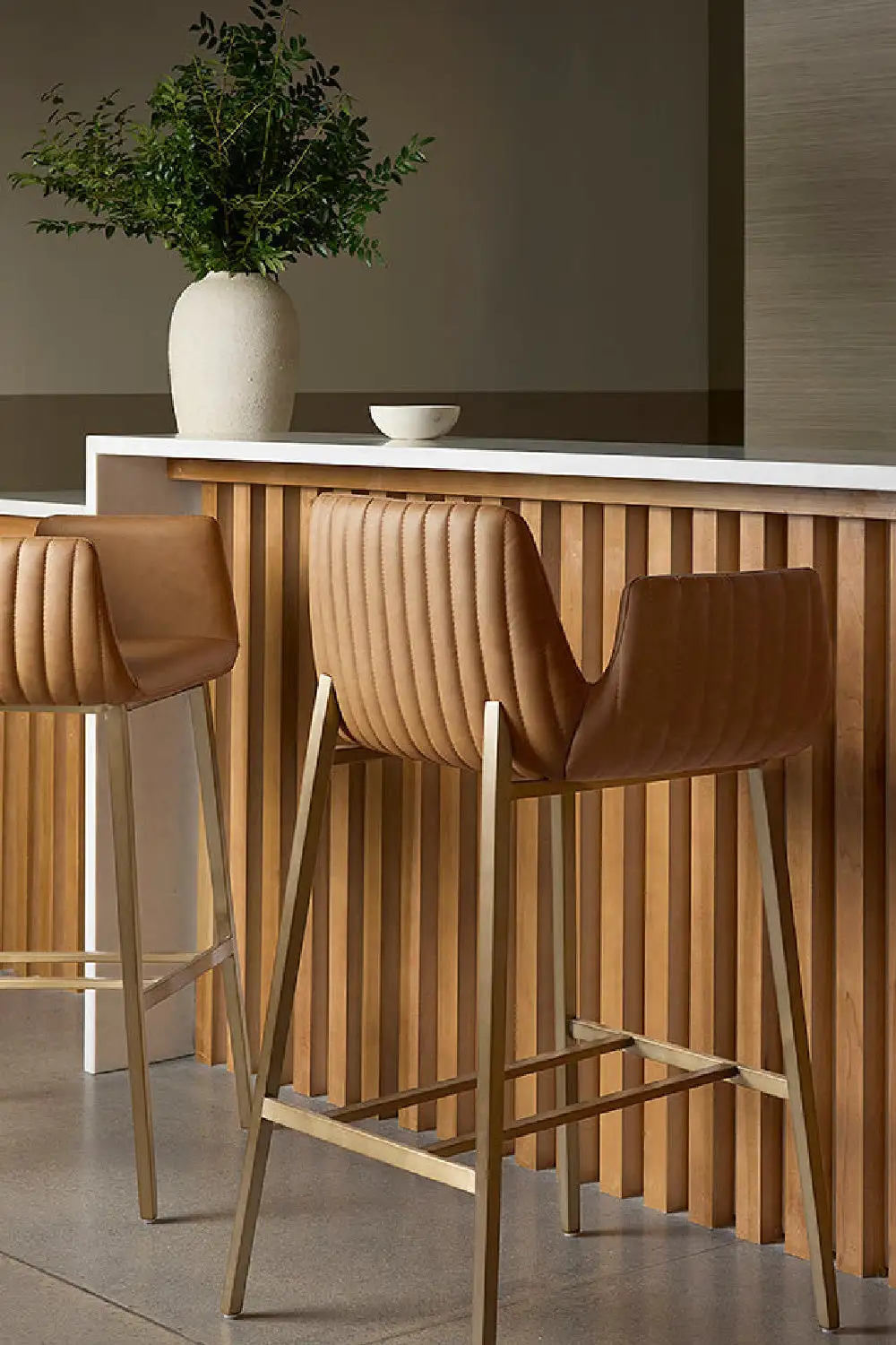 Classic Leather Leather-Look Bar Stool