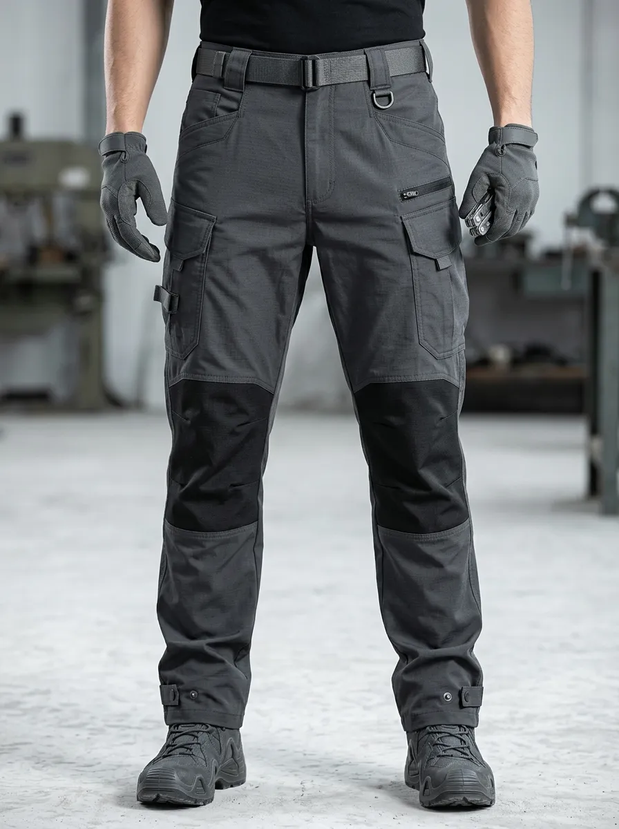 Field-Ready Reinforced Knee Multi Pocket Design Men's Work Pants