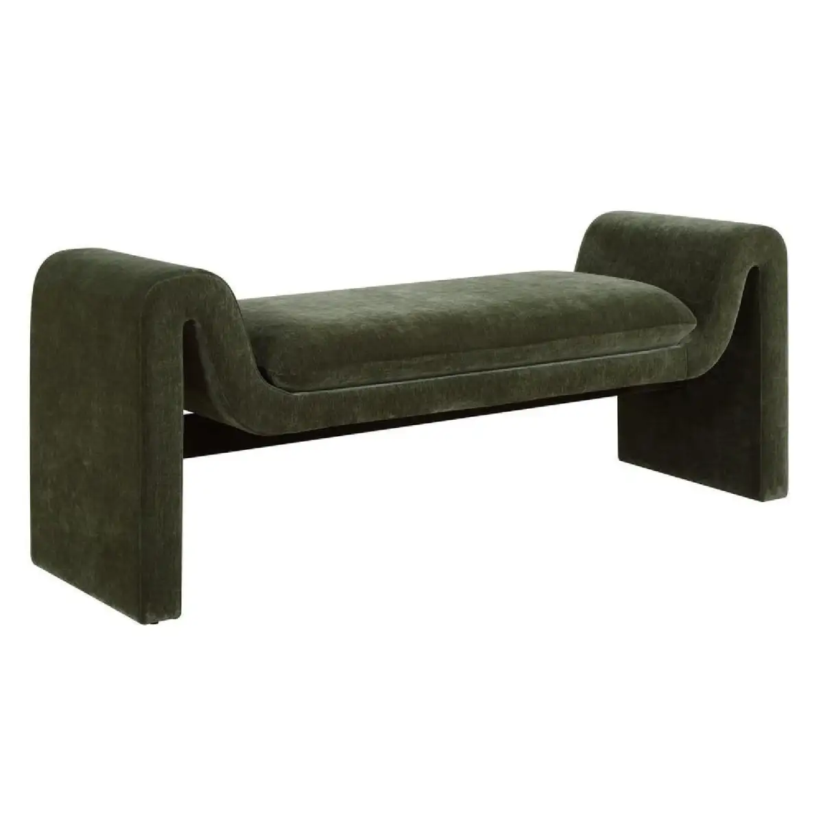 Modern Curved Velvet Accent Bench