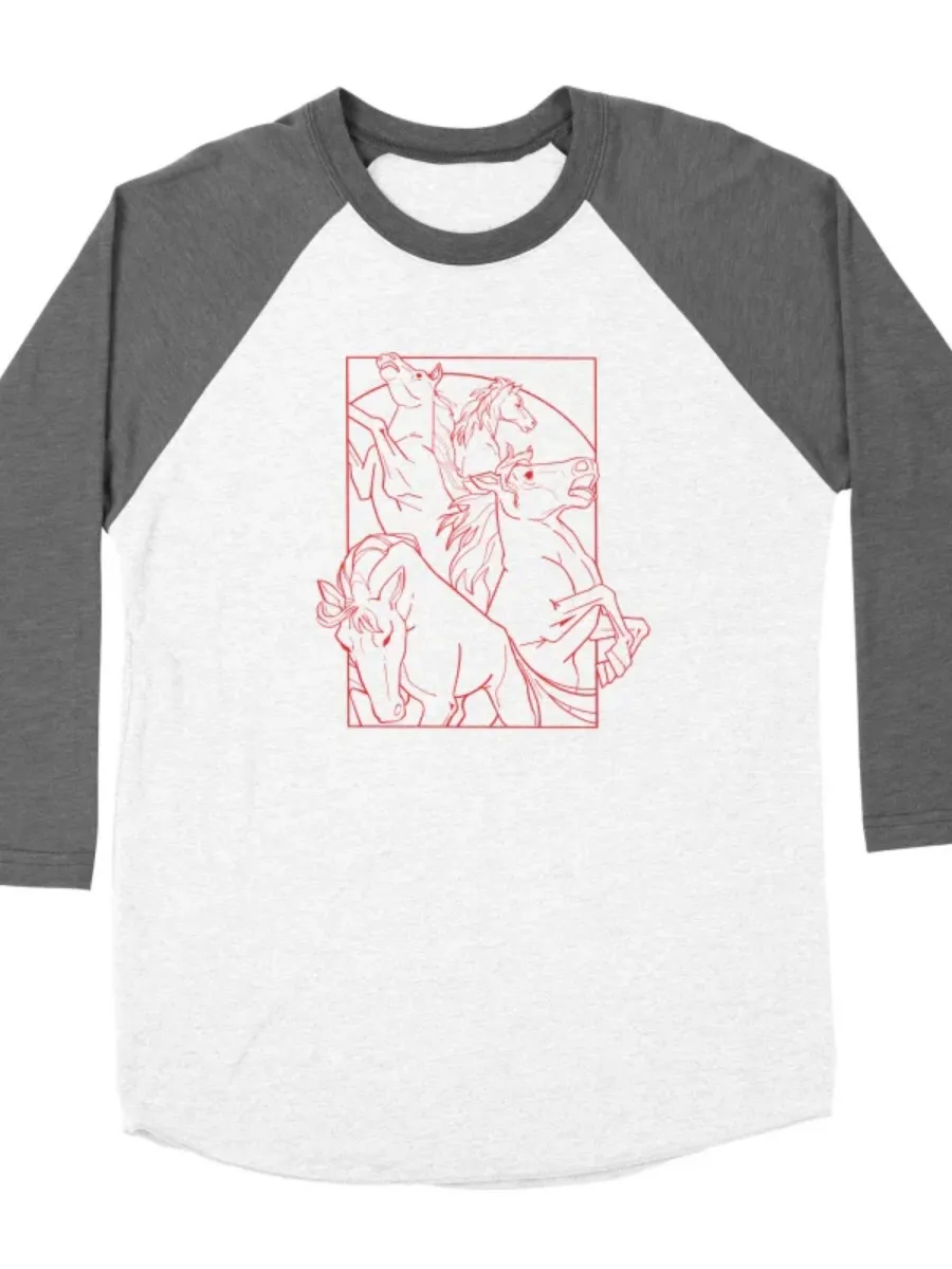 Minimalist Horse Line Art T-Shirt