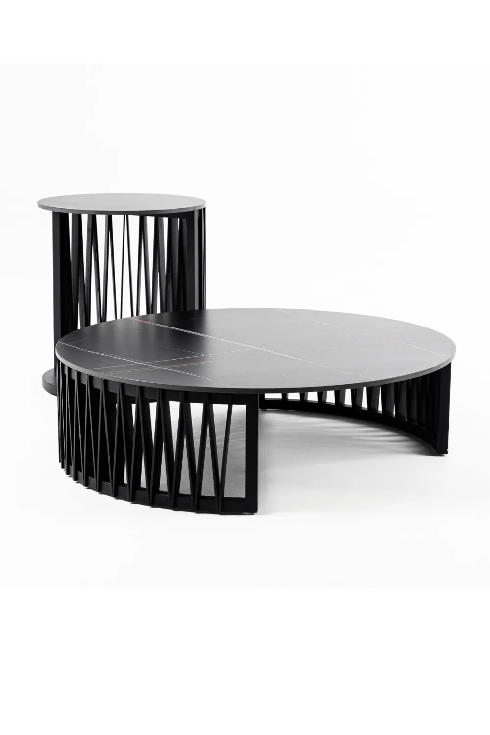 Round Ceramic Coffee Tables Nesting Set