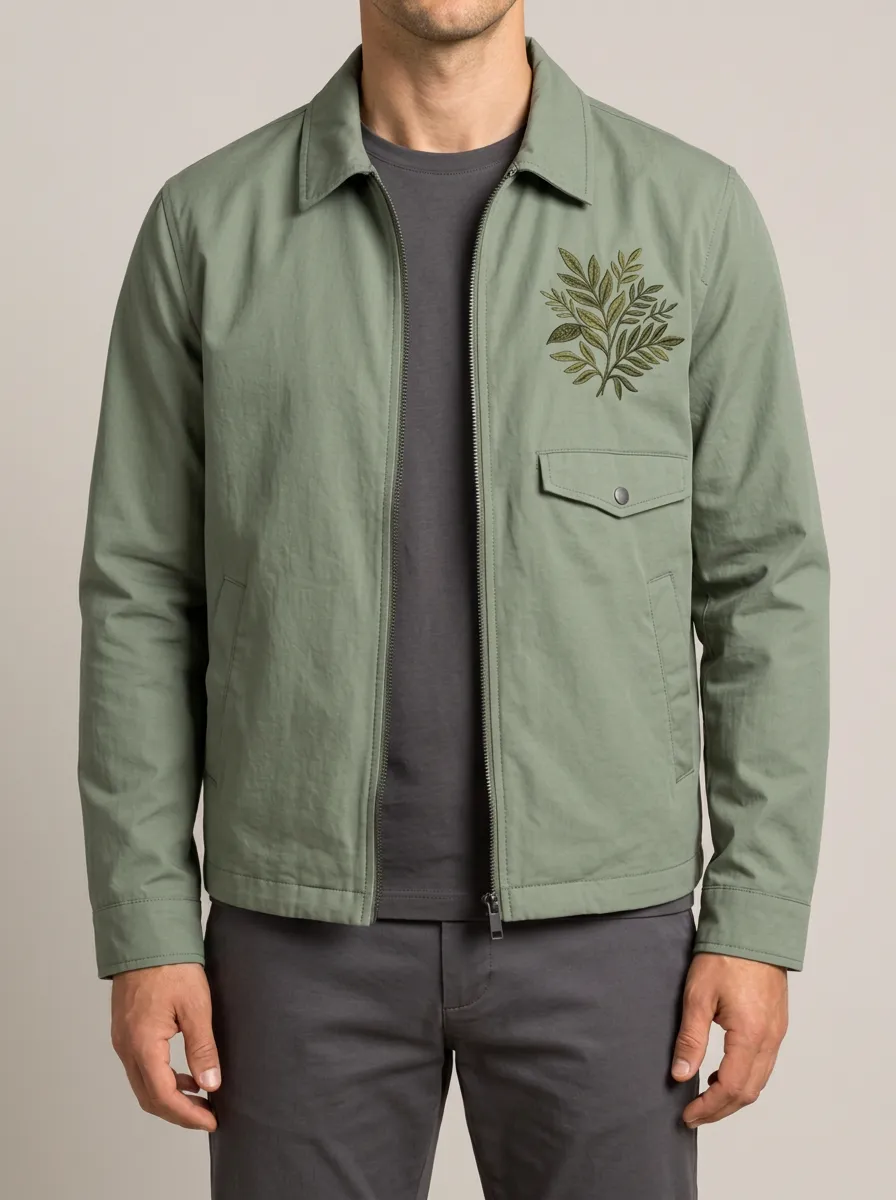 Outdoor Multi Pocket Embroidered Utility Jacket