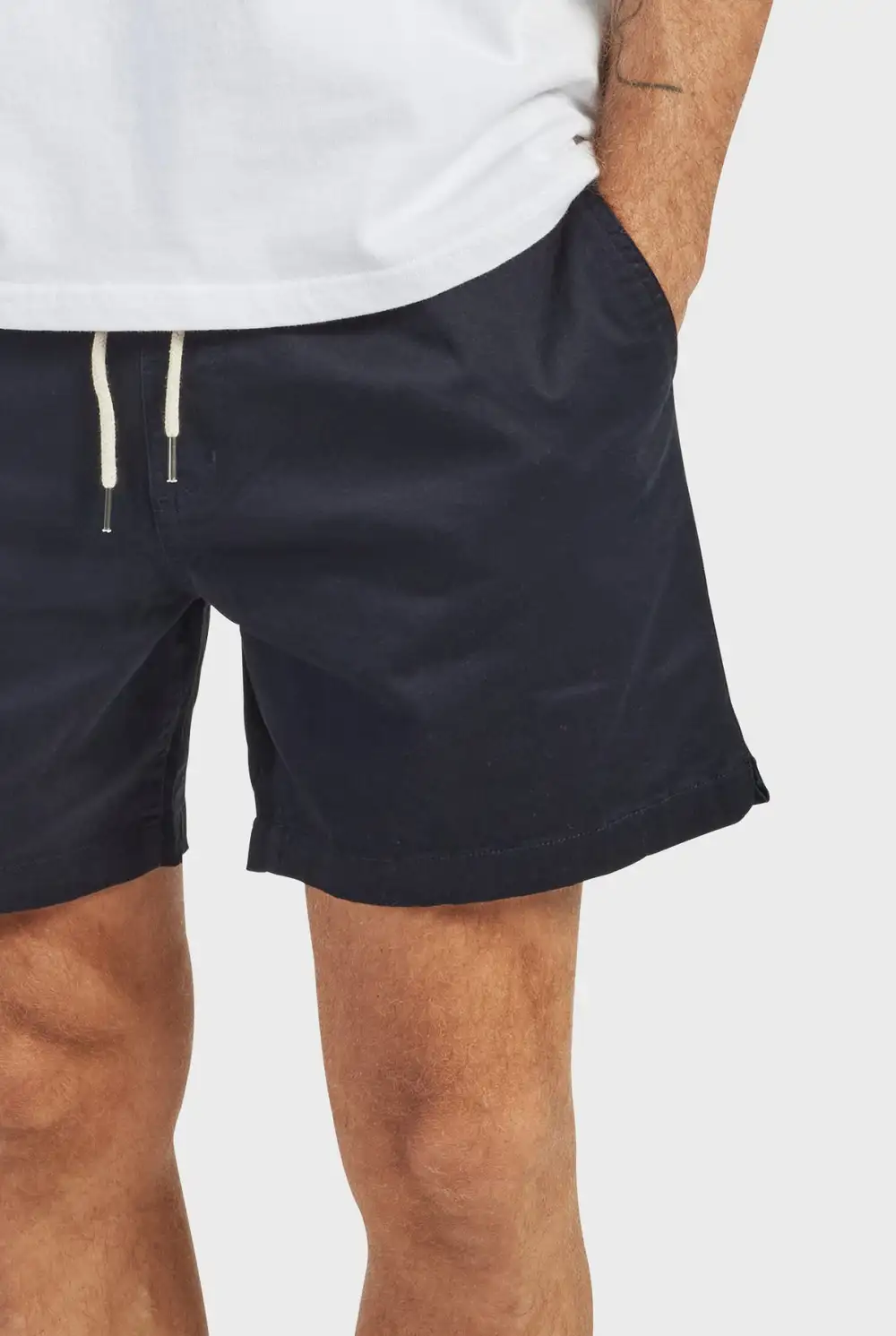 Casual Drawstring Waist Cotton Blend Athletic Shorts