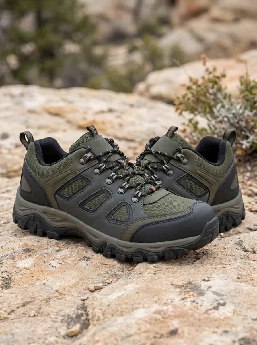Women's Outdoor Hiking Olive Green Printed Shoes