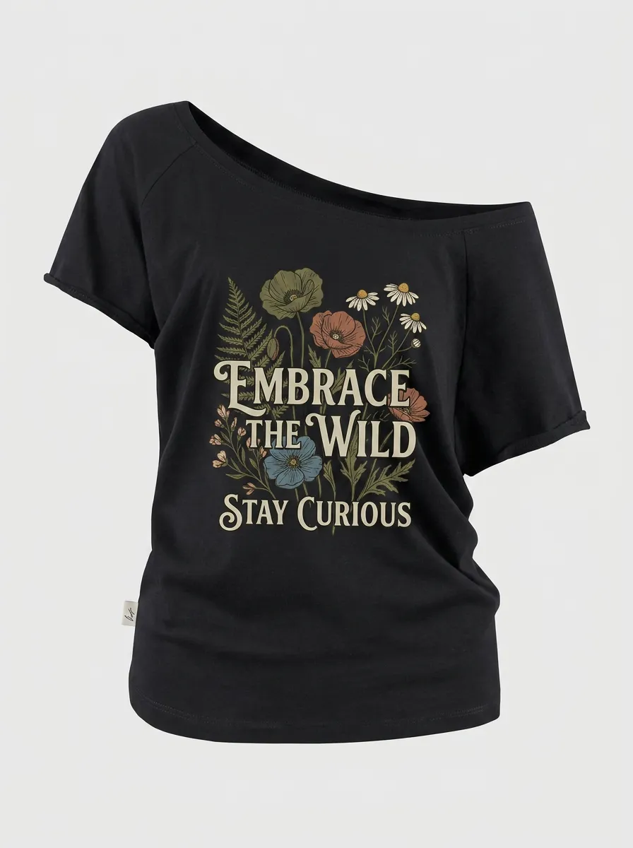 Nature Lover Embrace The Wild Floral Off-Shoulder Top