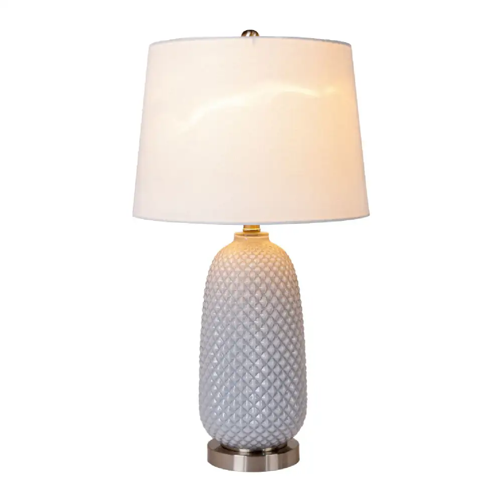 Textured Glass Metal Iron Table Lamp
