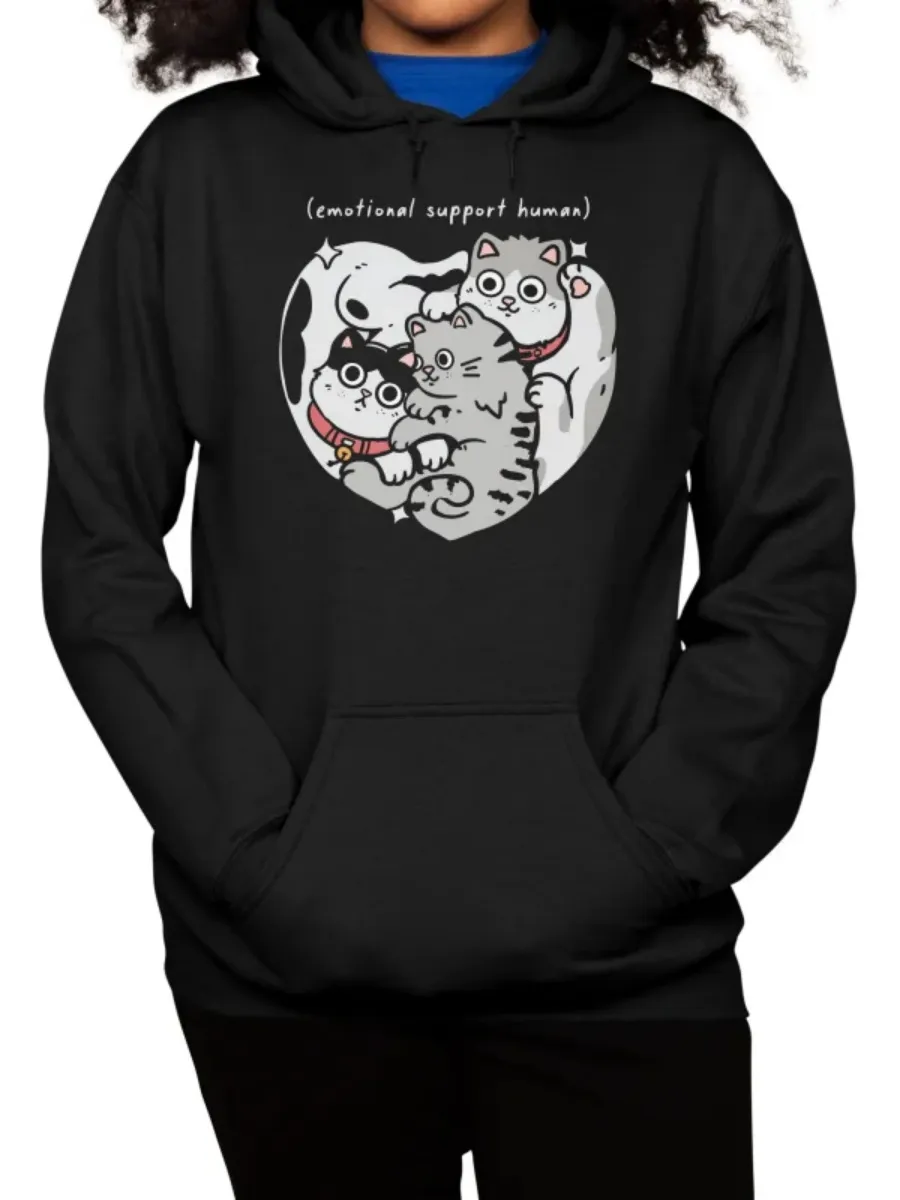 Cute Cat Heart Graphic Hoodie