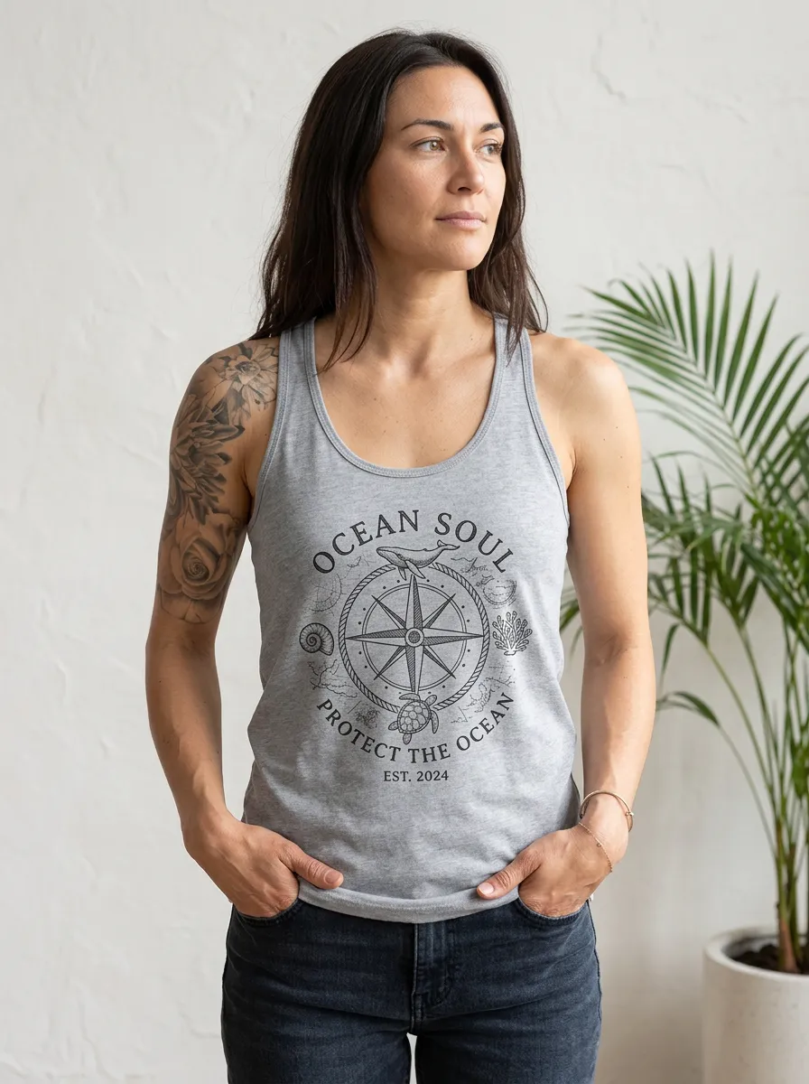 Ocean Lover Compass Tank Top