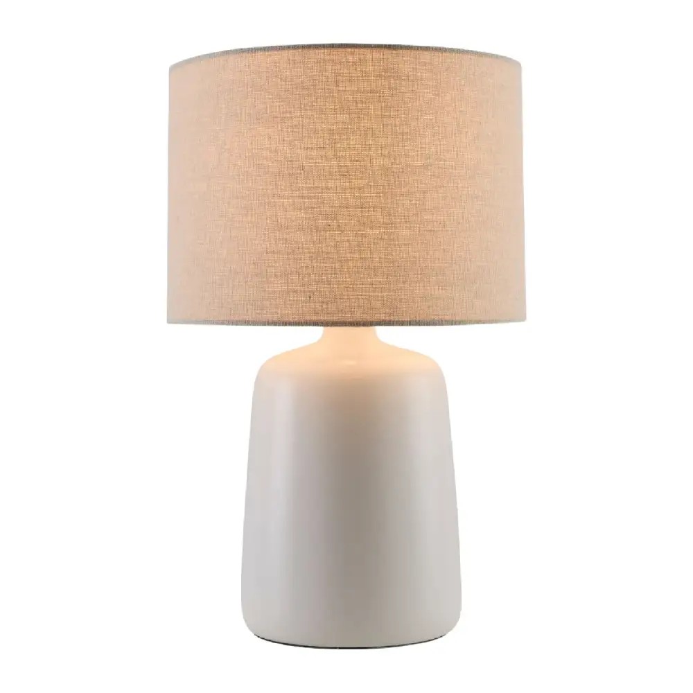 Linen Shade Minimalist Modern Ceramic Linen Table Lamp