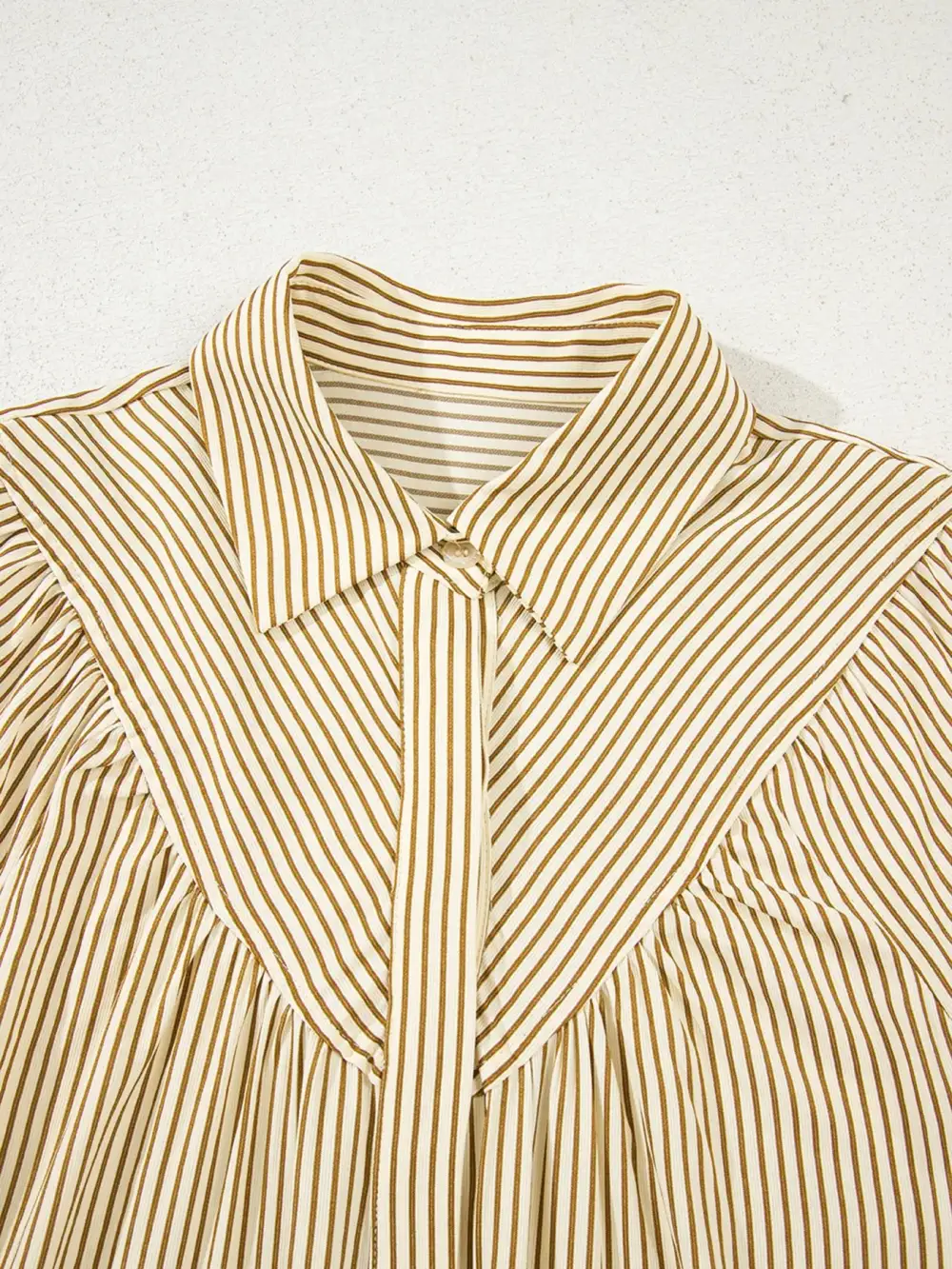 Striped Long Sleeve Collared Mini Dress