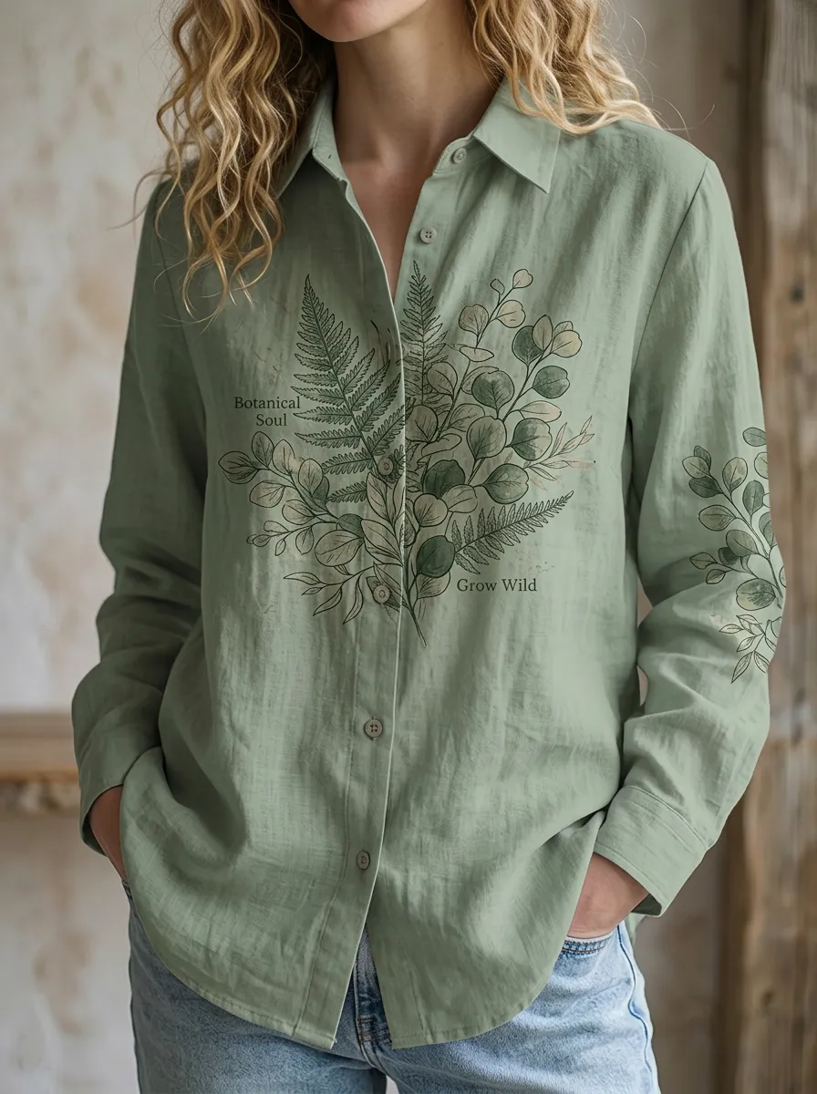 Botanical Soul Fern Casual Shirt Easy