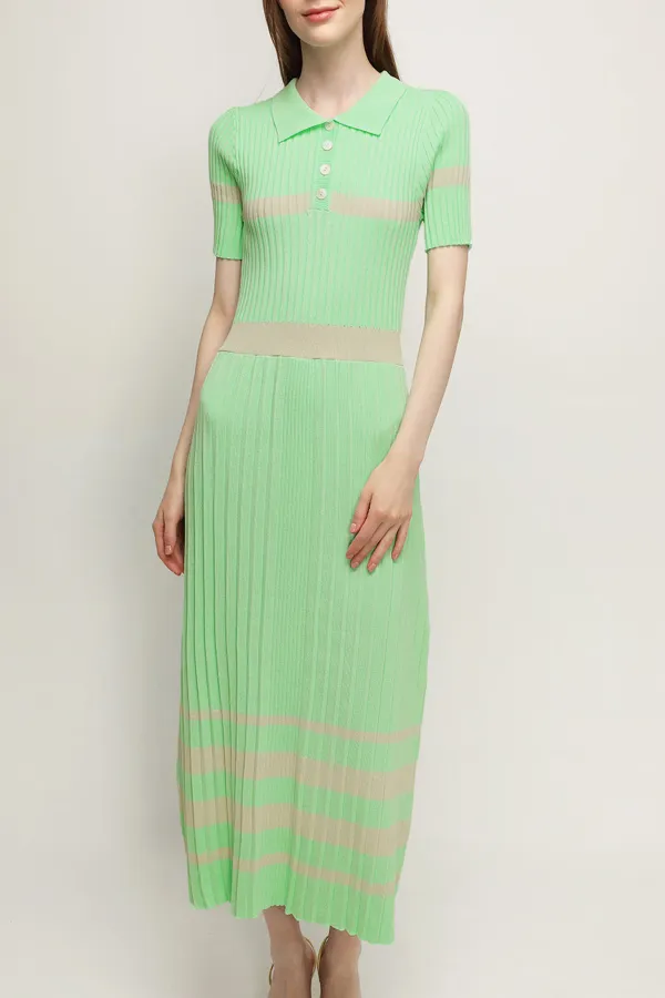 Pleated Hem Maxi Dress