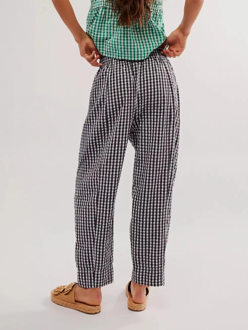 Gingham Relaxed Fit Pants