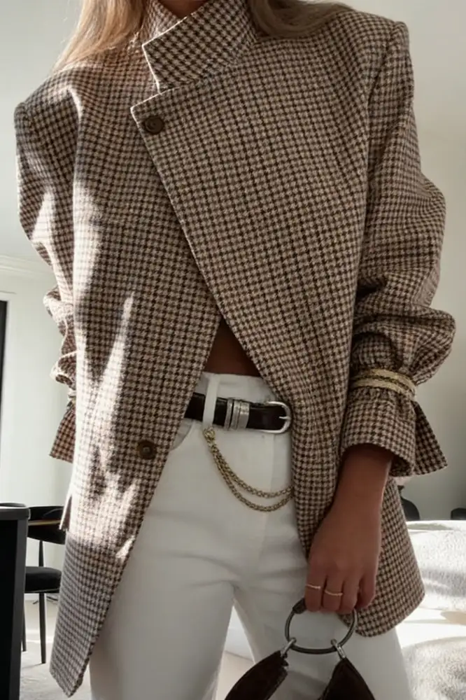 Structured Plaid Vintage Blazer