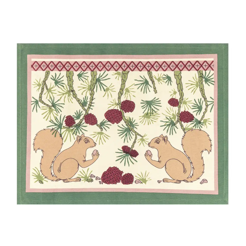 Squirrel Pinecone Placemat Set