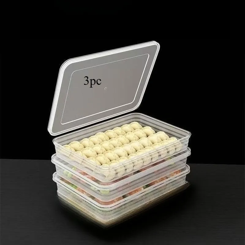 Durable Airtight Plastic Containers, Kitchen Essential for Storing Dumplings and Prepared Meals