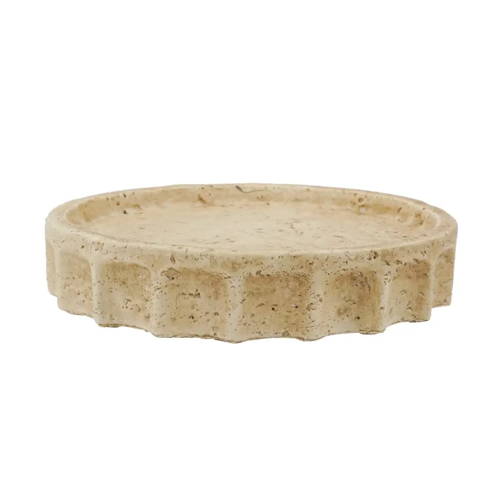 Fluted Cement Decorative Tray