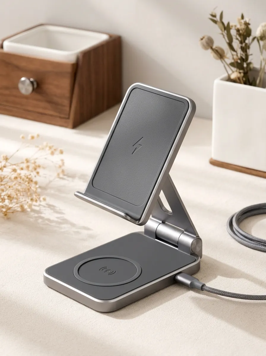 Minimalist Foldable Aluminum Wireless Charger