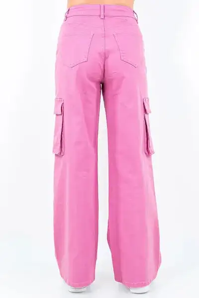 Relaxed Bazi Full Size Drawstring Wide Leg Cargo Pants Plus Size