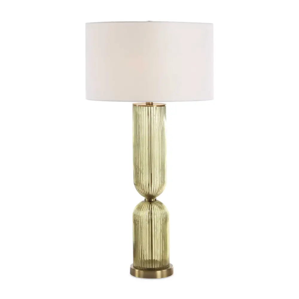 Drum Shade Glass Table Lamp