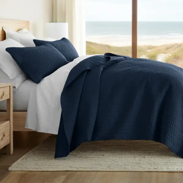 Herringbone Quilted Coverlet Set