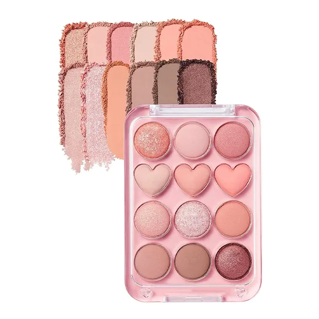 High Pigment 12 Pan Glitter Natural Eyeshadow Palette Long-lasting Shimmer & Matte Pressed New Colorful Eye Shadow