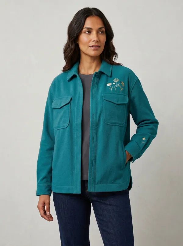 Women's Camden Wildflower Embroidered Sage Green Jacket