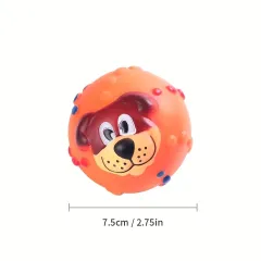 3 Pcs Dog Face Rubber Pet Ball