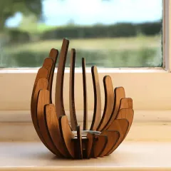 Artistic Wood Candle Holder