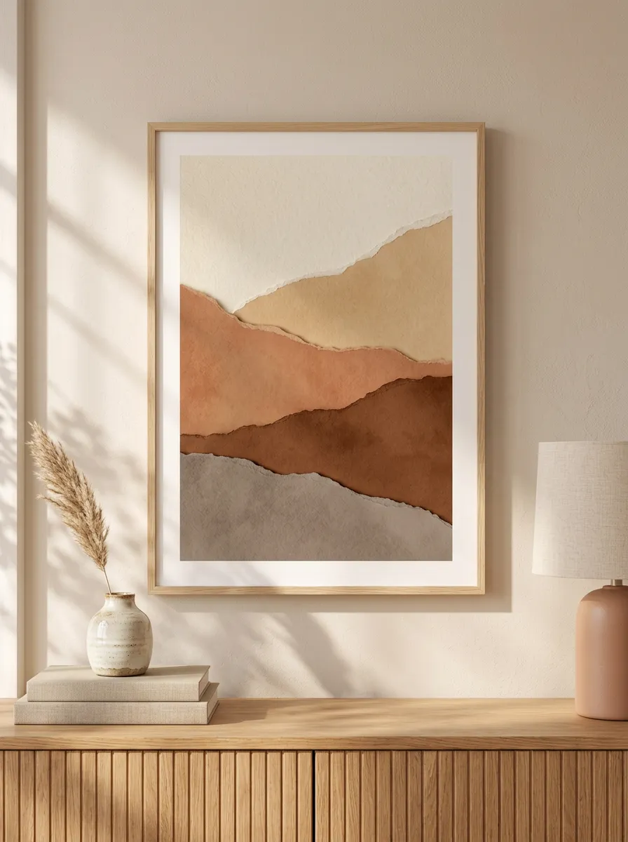 Boho Minimalist Abstract Layered Printed Wall Art