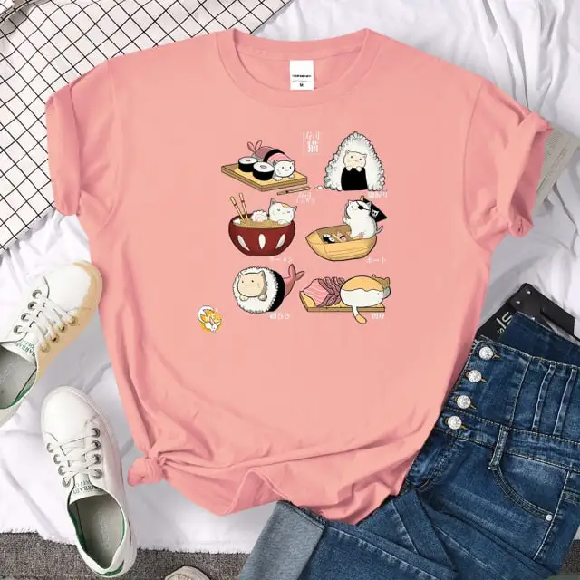 Cat Sushi Graphic T-Shirt